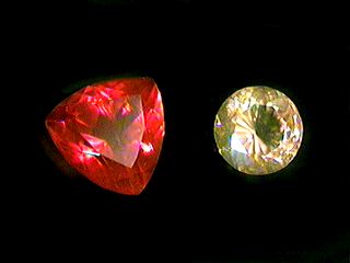 Faceted 'cherry' and yellow 
Fire Opal by theimage.com